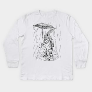 Mr. Rabbits Rainy Day Kids Long Sleeve T-Shirt